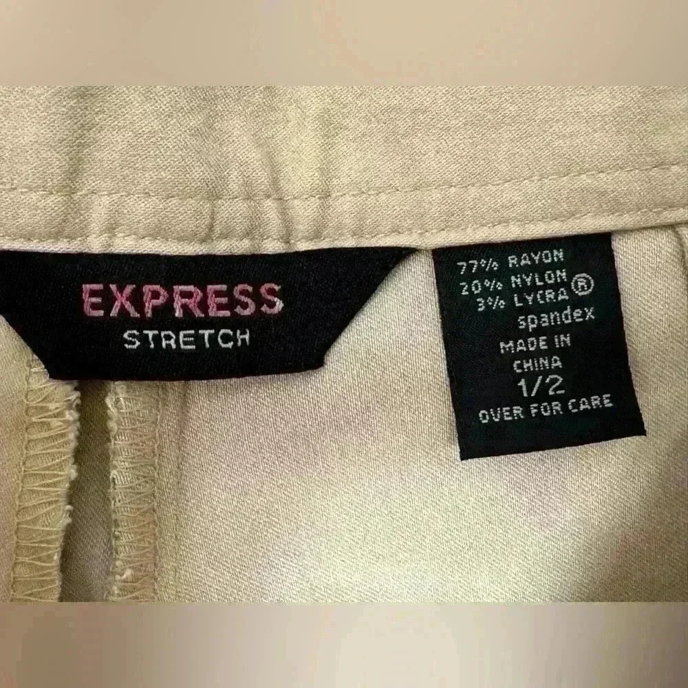 Express Khaki Tan Stretch Women's Trousers (365)
